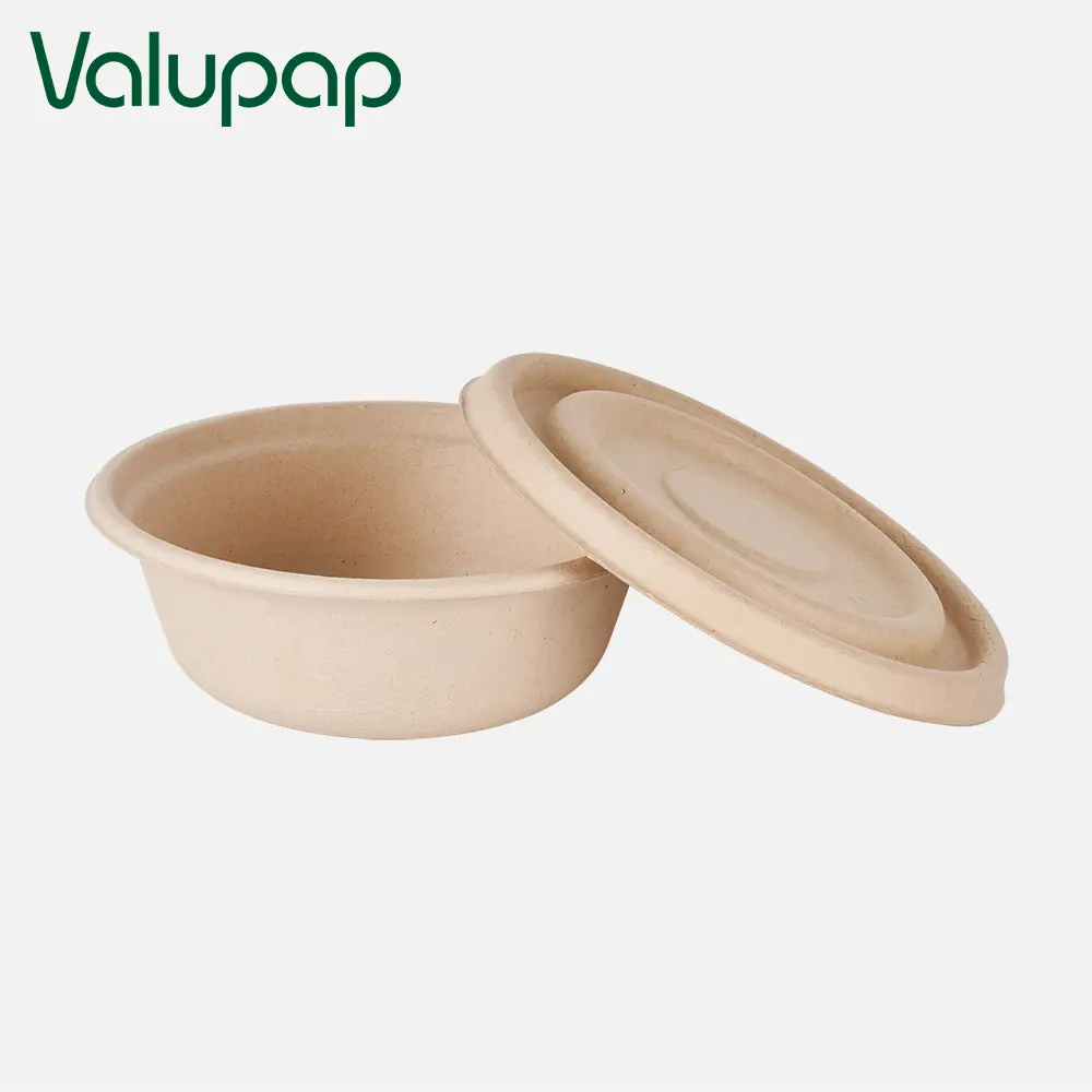 Compostable disposable biodegradable bagasse food bowl