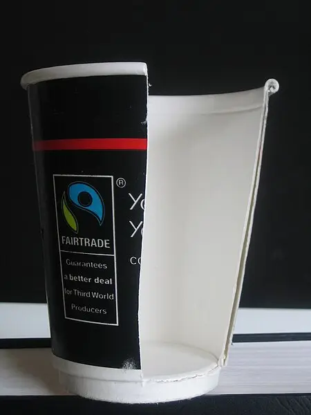 Insulated paper cup cutaway